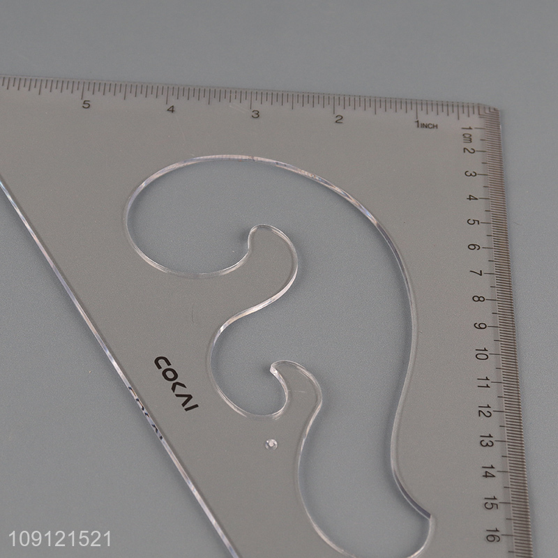 New arrival plastic students drafting supplies triangle ruler set