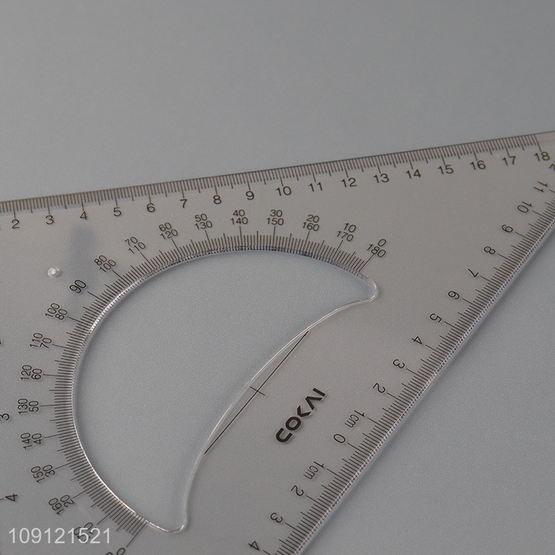 New arrival plastic students drafting supplies triangle ruler set