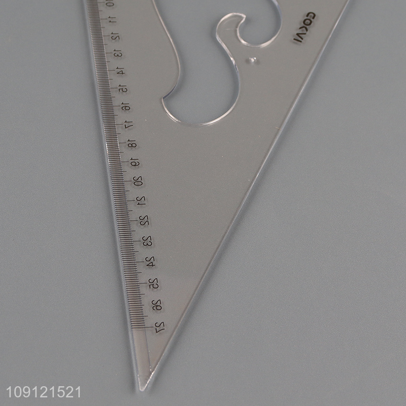 New arrival plastic students drafting supplies triangle ruler set