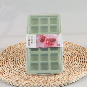 High Quality 18-Cavity Food Grade Silicone Ice Mold with Sealing Lid