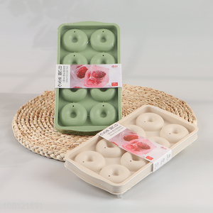 Factory Price 8-Cavity Food Grade Silicone Donut Ice Mold with Lid
