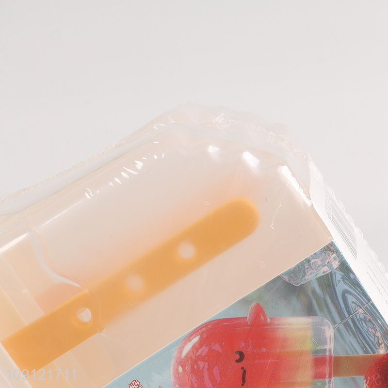 Wholesale 4 Pieces BPA Free Plastic Ice Pop Molds Homemade Popsicle Molds