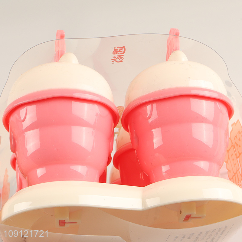 New Arrival 6 Pieces Plastic Ice Pop Molds Cartoon Popsicle Molds