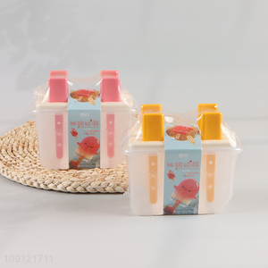 Wholesale 4 Pieces BPA Free Plastic Ice Pop Molds Homemade Popsicle Molds