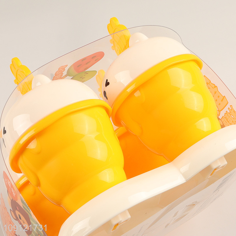 Hot Sale 4 Pieces Cute Cartoon Ice Pop Molds Plastic Popsicle Molds