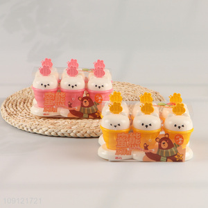 New Arrival 6 Pieces Plastic Ice Pop Molds Cartoon Popsicle Molds