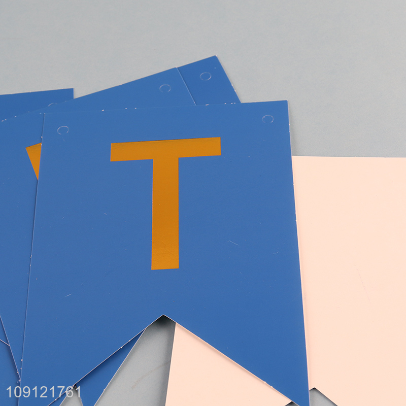 New Arrival Happy Birthday Hanging Paper Banner Fishtail Party Flags