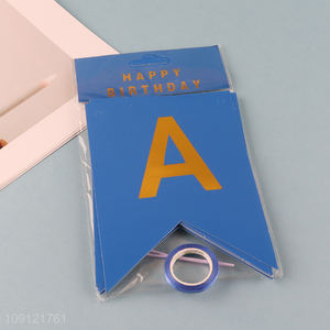 New Arrival Happy Birthday Hanging Paper Banner Fishtail Party Flags