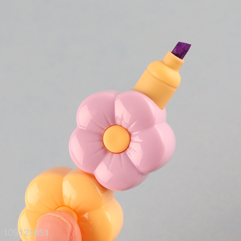 Popular products flower shape school office highlighter pen set for sale