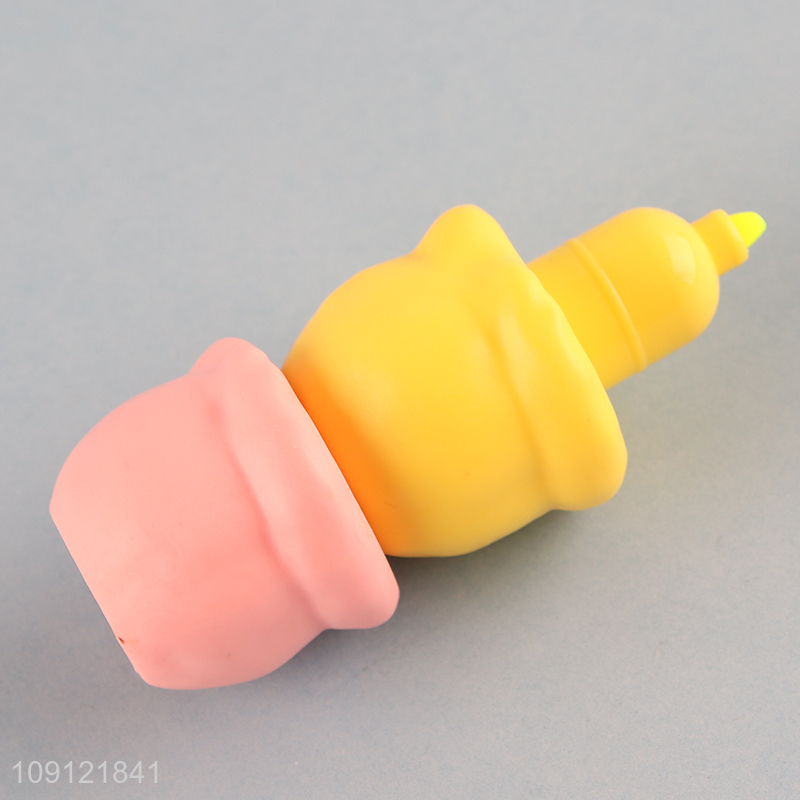 Hot selling multicolor ice cream shape highlighter pen for school office