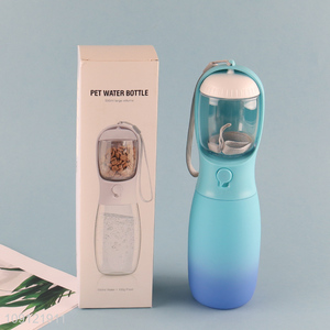 Factory price portable 2in1 pets water bottle food bottle for sale