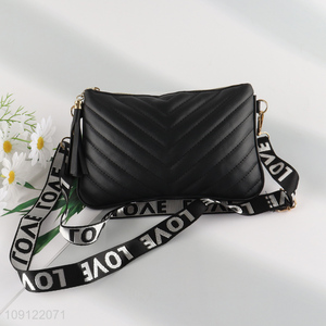 China factory black fashionable pu leather messenger bag for sale