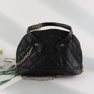 China products black fashionable pu leather handbag women messenger bag