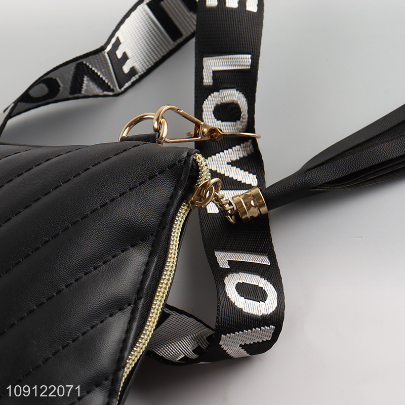 China factory black fashionable pu leather messenger bag for sale