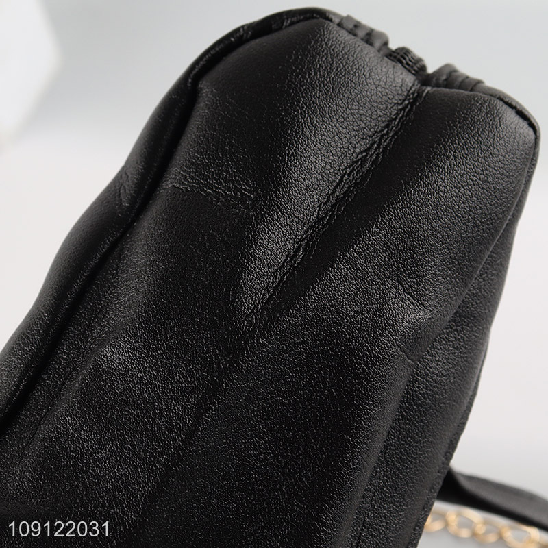 China products black fashionable pu leather handbag women messenger bag