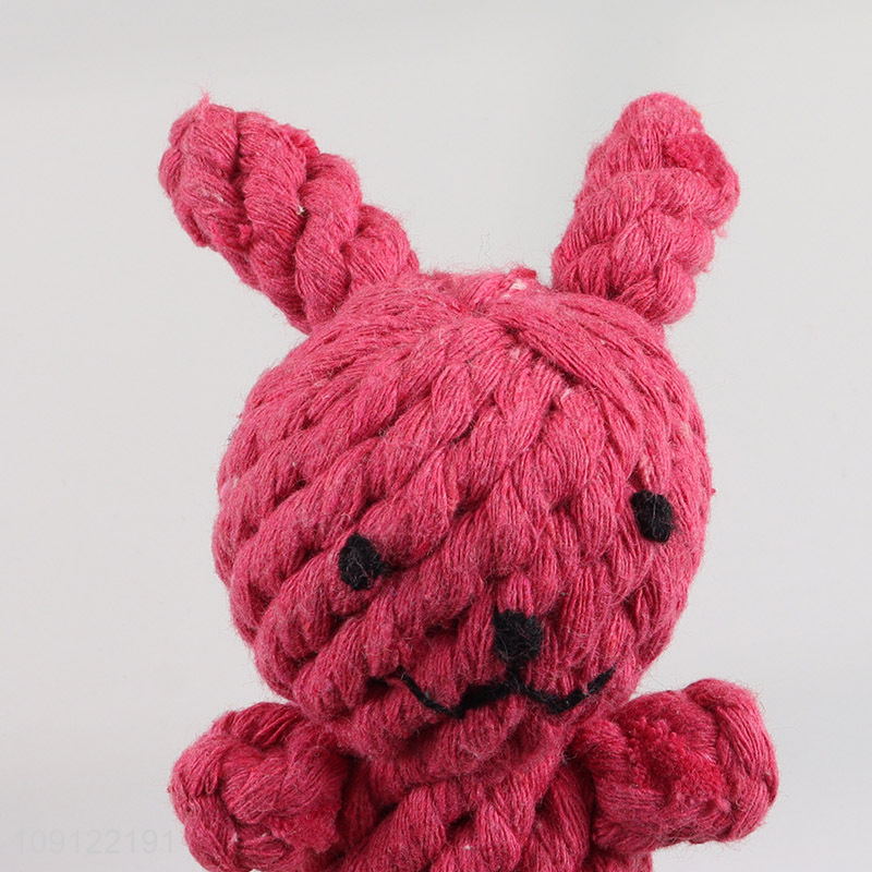Hot Sale Bunny Shaped Cotton Rope Dog Toy for Aggressive Chewers