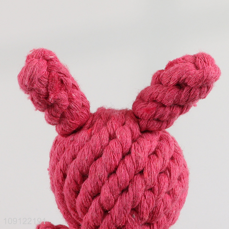 Hot Sale Bunny Shaped Cotton Rope Dog Toy for Aggressive Chewers