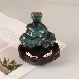 Factory Supply Ceramic Waterfall Backflow Incense Burner for Home Decoration