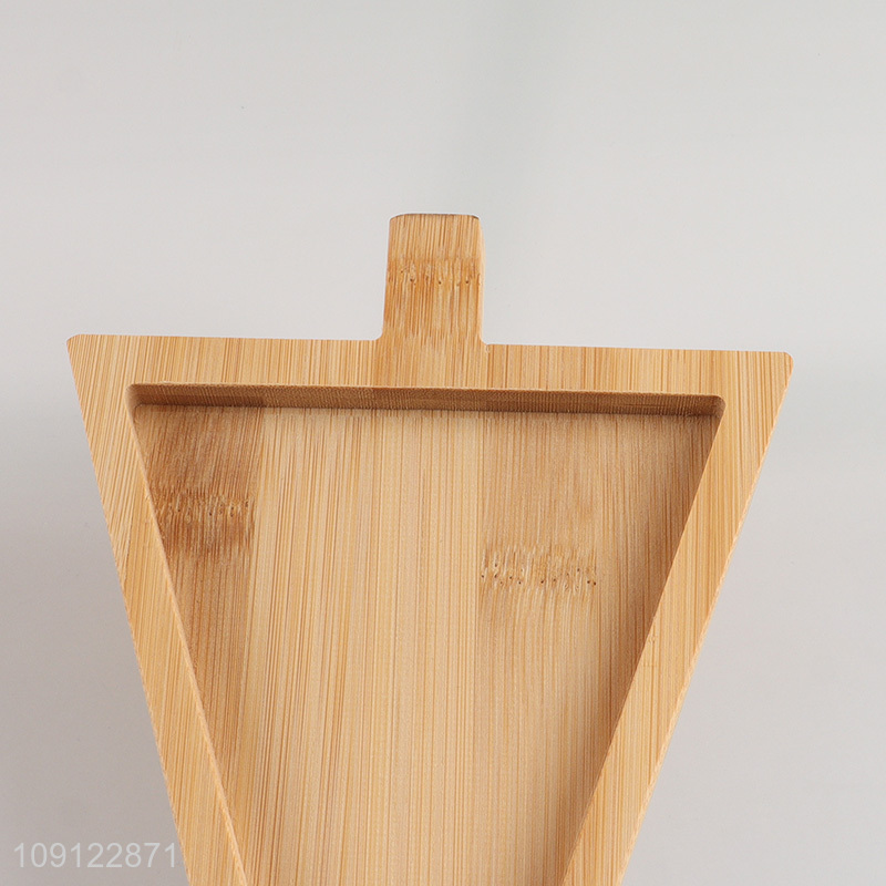 High Quality Triangular Bamboo Serving Tray Serving Plate for Snacks Fruits