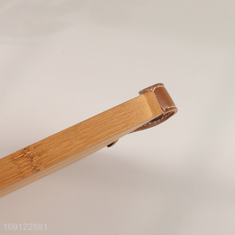 Hot Selling Bamboo Serving Tray Bamboo Serving Platter with PU Leather Handles