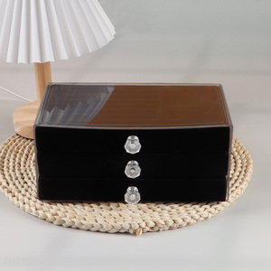 Wholesale 3-Layer Jewelry Storage Box Jewelry Organizer Necklace Earring Box