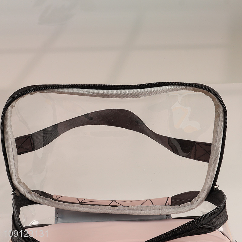 Wholesale PU Leather Makeup Bag Double-Layer Cosmetic Case Toiletry Organizer