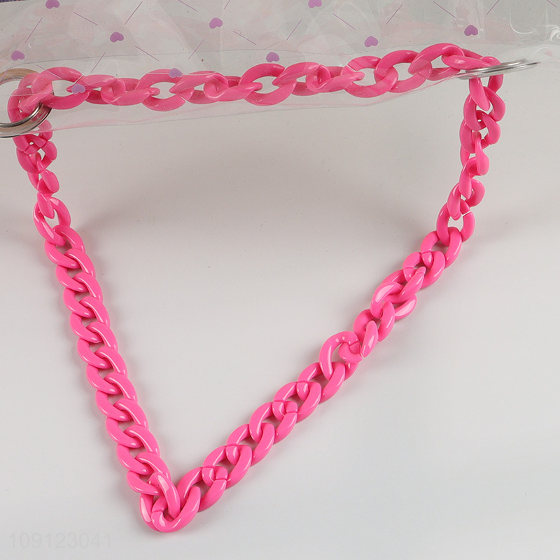 New Product Clear Waterproof PVC Handbag with Chain Strap for Women Ladies