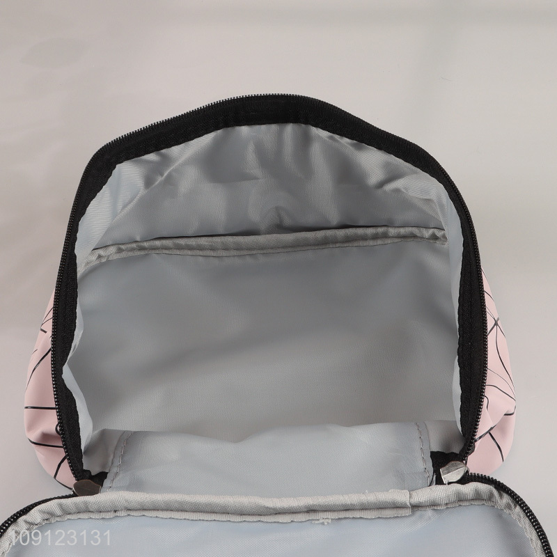 Wholesale PU Leather Makeup Bag Double-Layer Cosmetic Case Toiletry Organizer