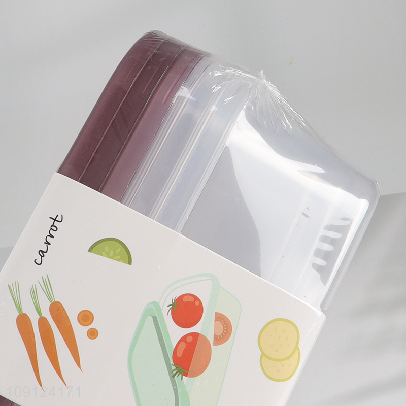 Factory Price 3 Pieces Plastic Food Storage Containers Bento Lunch Boxes