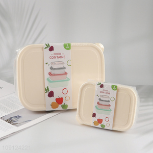 Promotional 3PCS Plastic Food Storage Containers Leakproof Meal Prep Containers