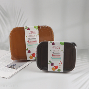 Online Wholesale 4 Pieces Plastic Food Storage Containers with Airtight Lids