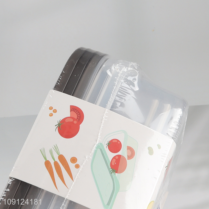 China Imports 3 Pieces Plastic Food Storage Containers with Leakproof Lids