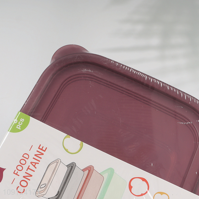 Factory Price 3 Pieces Plastic Food Storage Containers Bento Lunch Boxes