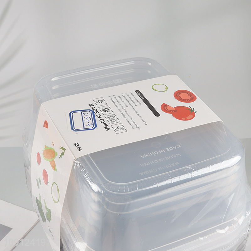 Online Wholesale 4 Pieces Plastic Food Storage Containers with Airtight Lids