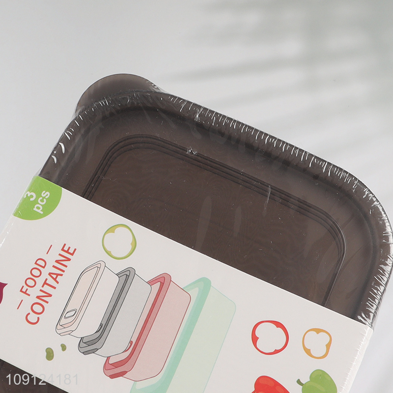 China Imports 3 Pieces Plastic Food Storage Containers with Leakproof Lids