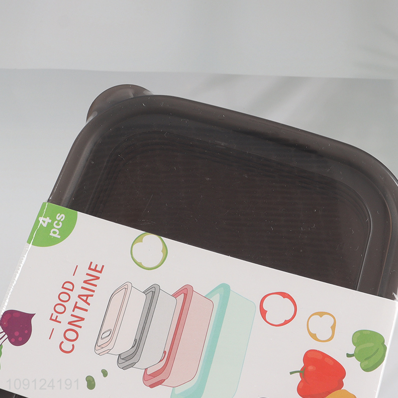 Online Wholesale 4 Pieces Plastic Food Storage Containers with Airtight Lids