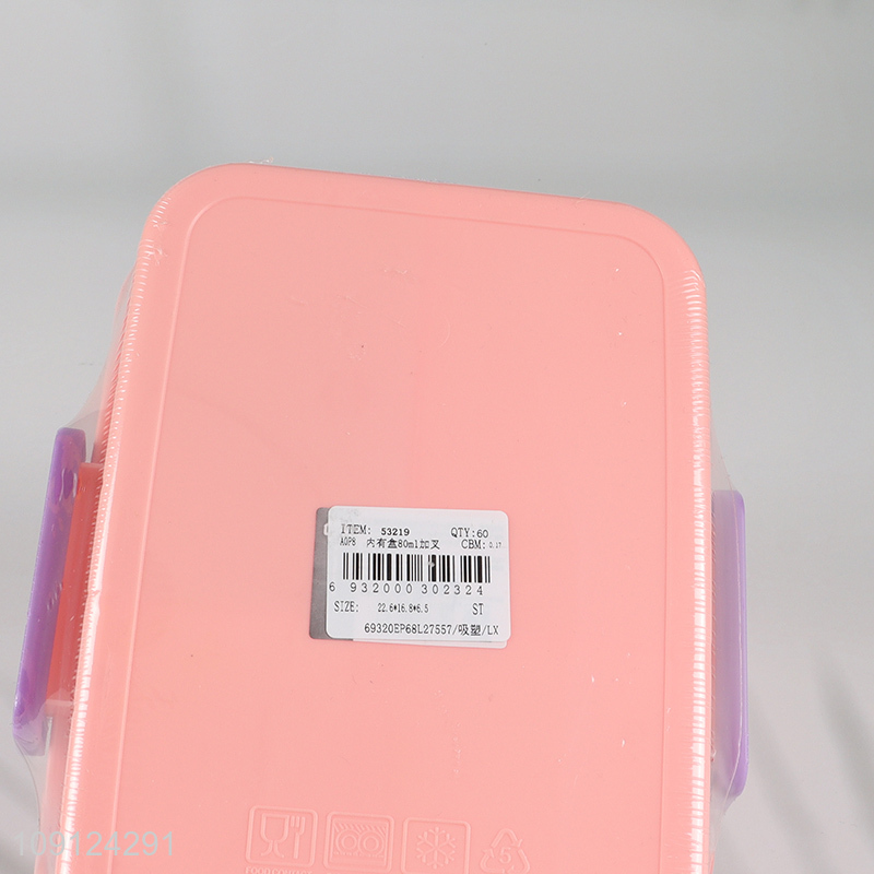 High Quality Plastic Bento Lunch Box Lunch Container with Spoon & Sauce Box