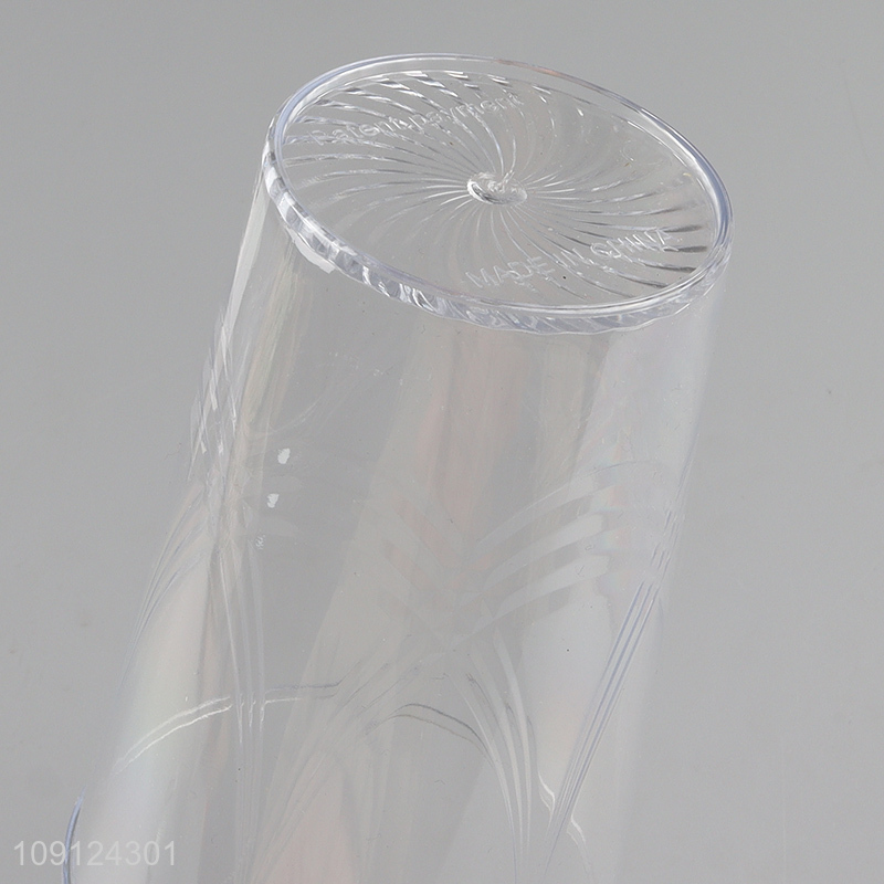 New Product 4PCS Gold Rimmed Plastic Water Cups Plastic Drinking Cups