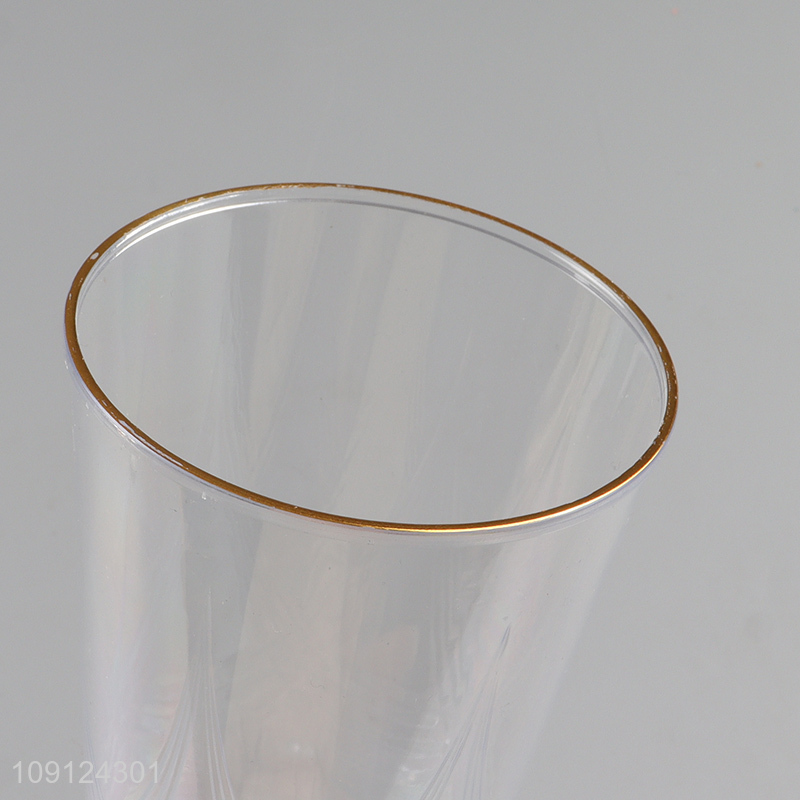 New Product 4PCS Gold Rimmed Plastic Water Cups Plastic Drinking Cups