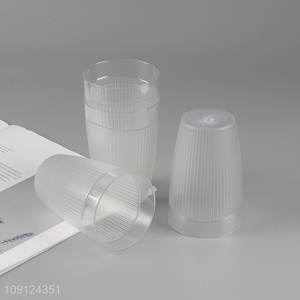 Good Quality 8PCS Striped Water Cups Vertical Plastic Drinking Cups