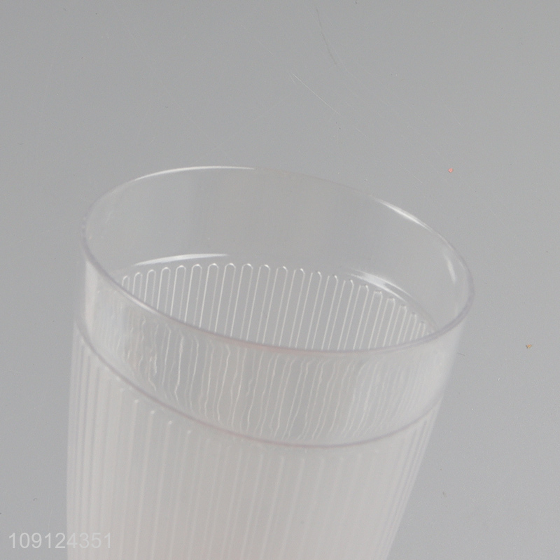 Good Quality 8PCS Striped Water Cups Vertical Plastic Drinking Cups
