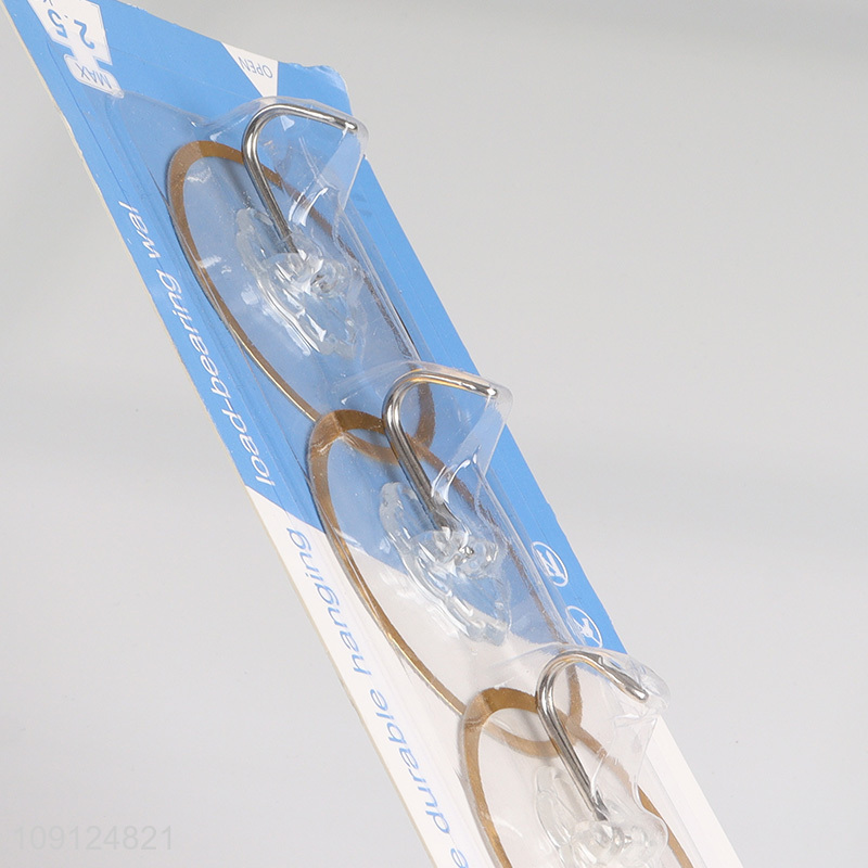 New Product 3PCS Wall Mounted Hooks Adhesive Hooks for Kitchen Bathroom