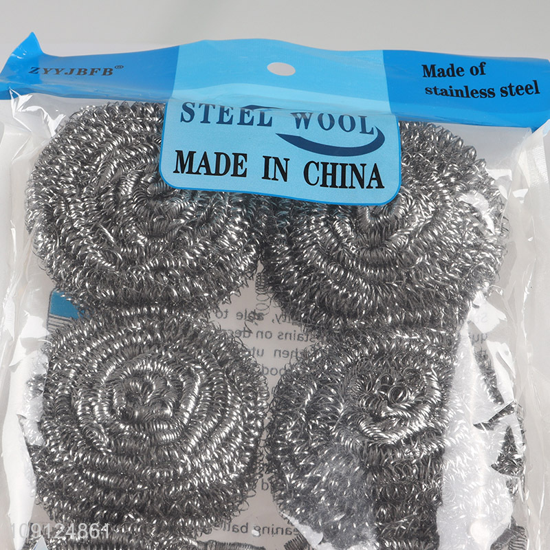 Good Quality 6 Pack Stainless Steel Wool Scrubber Dish Scrubber for Pots Pans