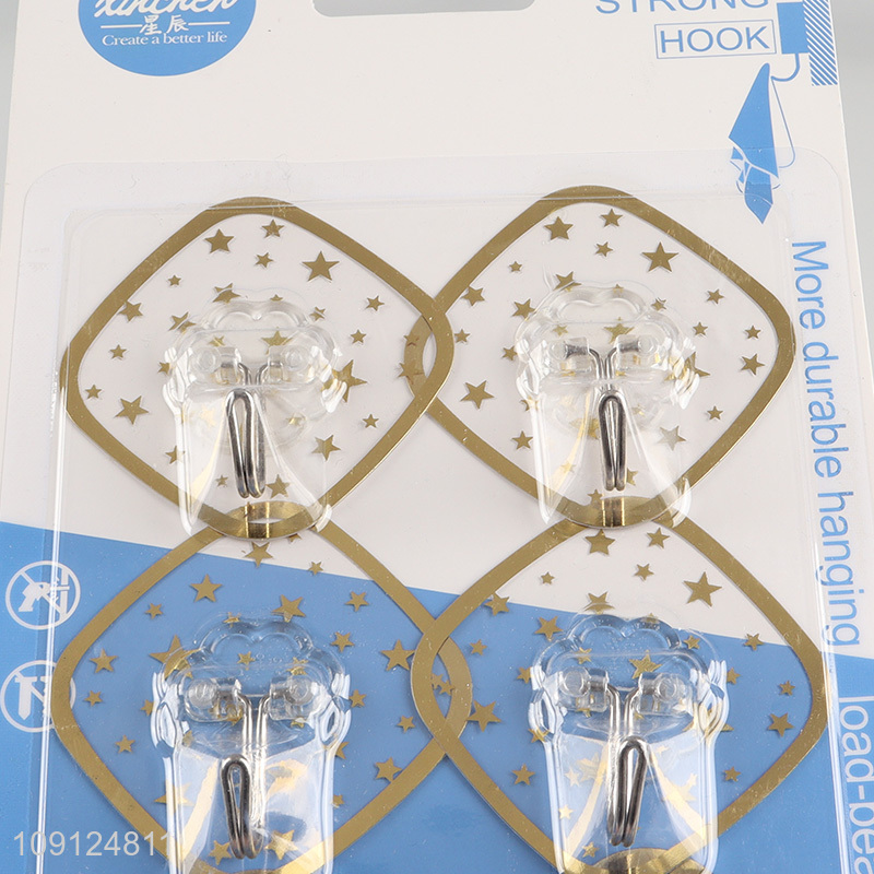 Factory Supply 6PCS Wall Mounted Hooks Adhesive Towel Hooks for Hanging