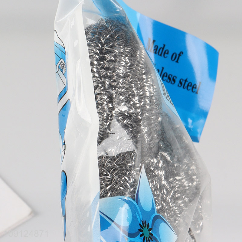 Wholesale 4 Pack Stainless Steel Wool Scrubbers for Dishes Pots Pans Washing