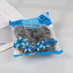 Wholesale 4 Pack Stainless Steel Wool Scrubbers for Dishes Pots Pans Washing