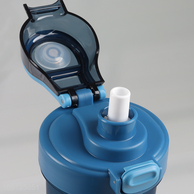 Wholesale 700ML Plastic Sports Water Bottle with Leak Proof Flip Top Lid & Straw