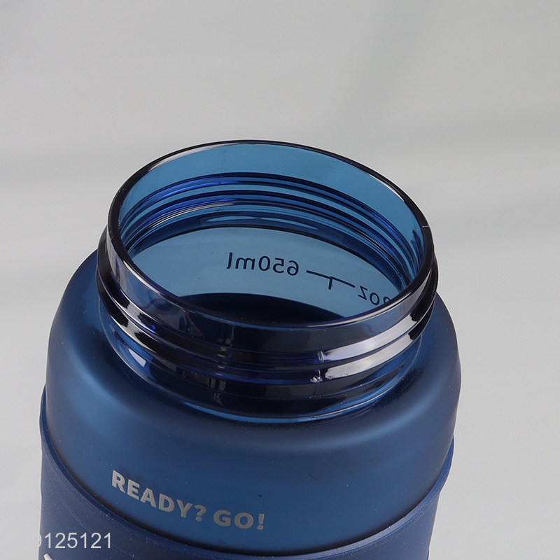 Hot Selling 650ML Plastic Water Bottle with Straw & Time Marker for Office School