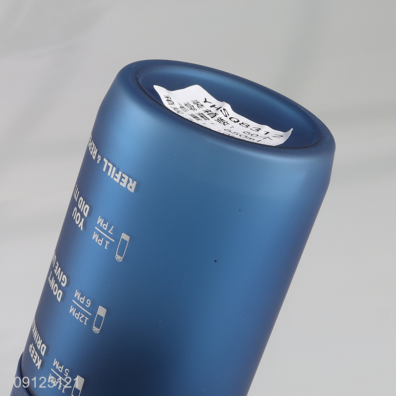 Hot Selling 650ML Plastic Water Bottle with Straw & Time Marker for Office School