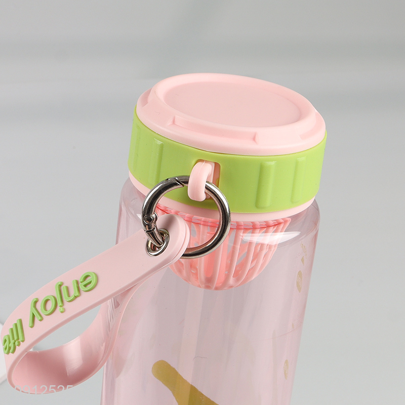 Wholesale 550ML Portable Reusable Spill Proof Plastic Water Bottle with Tea Filter